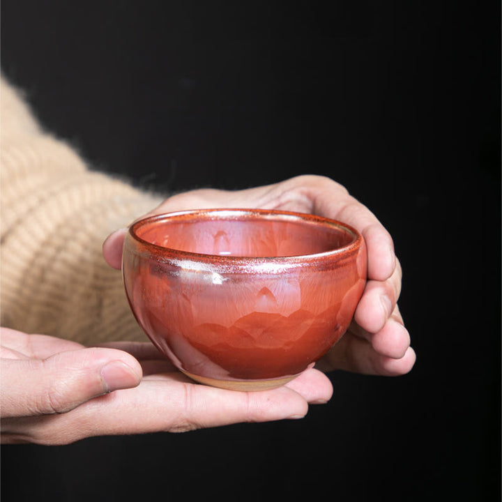 Tasse à thé en céramique faite à la main avec Buddha Stones, motif de lotus chinois Jianzhan, tasse à thé Kung Fu