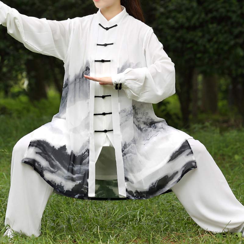 Ensemble de vêtements unisexe 3 pièces pour peinture à l'encre, méditation, prière, spirituel, zen, tai-chi, qigong