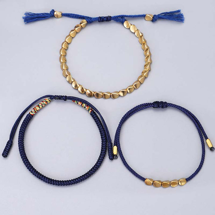Ensemble de 3 bracelets tibétains en Buddha Stones avec protection et chance