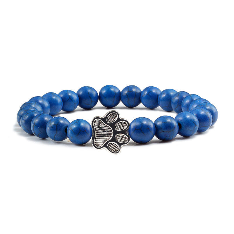 Buddha Stones Bracelet en pierre « Sauvez un chien » - Perles bleu foncé - image 11