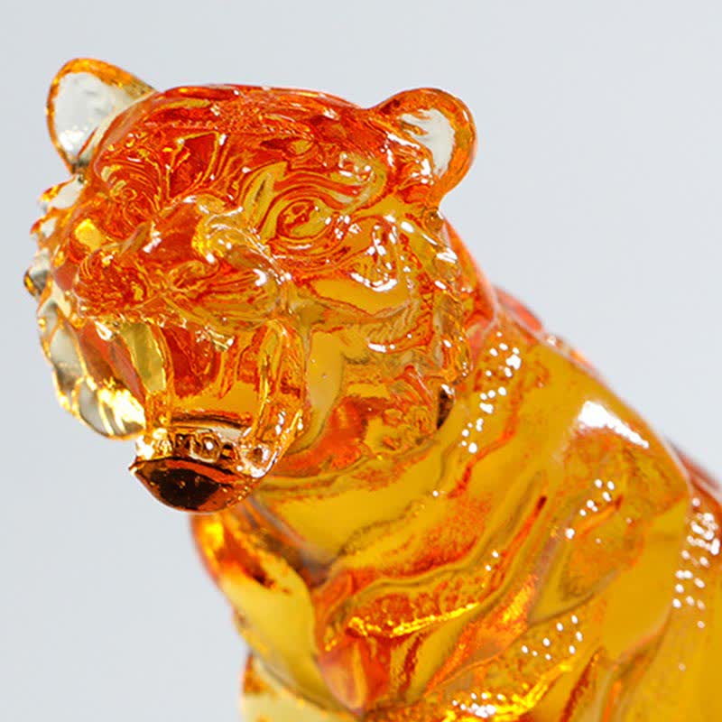 Pièce d'art en cristal de tigre Liuli faite à la main, protection de la décoration de la maison - image 10