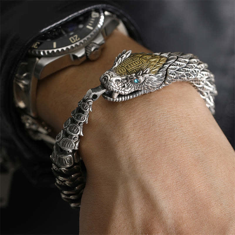 Bracelet chaîne de protection amulette fait main en Buddha Stones Dragon Snake
