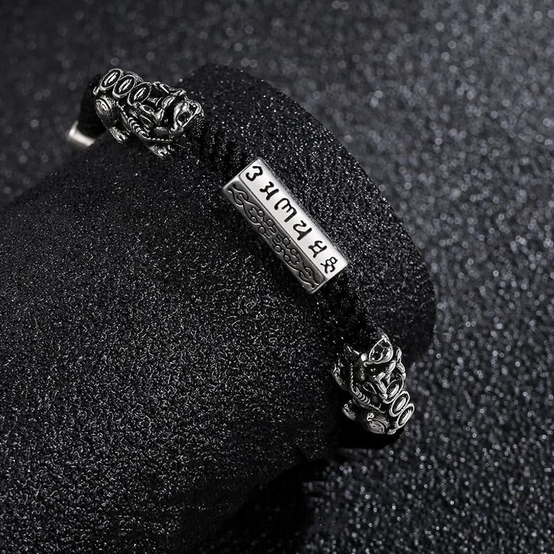 Bracelet en cuivre Feng Shui avec double PiXiu et Buddha Stones Om Mani Padme Hum - image 4