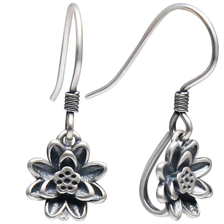Boucles d'oreilles Buddha Stones en argent sterling 925 en forme de fleur de lotus - image 5