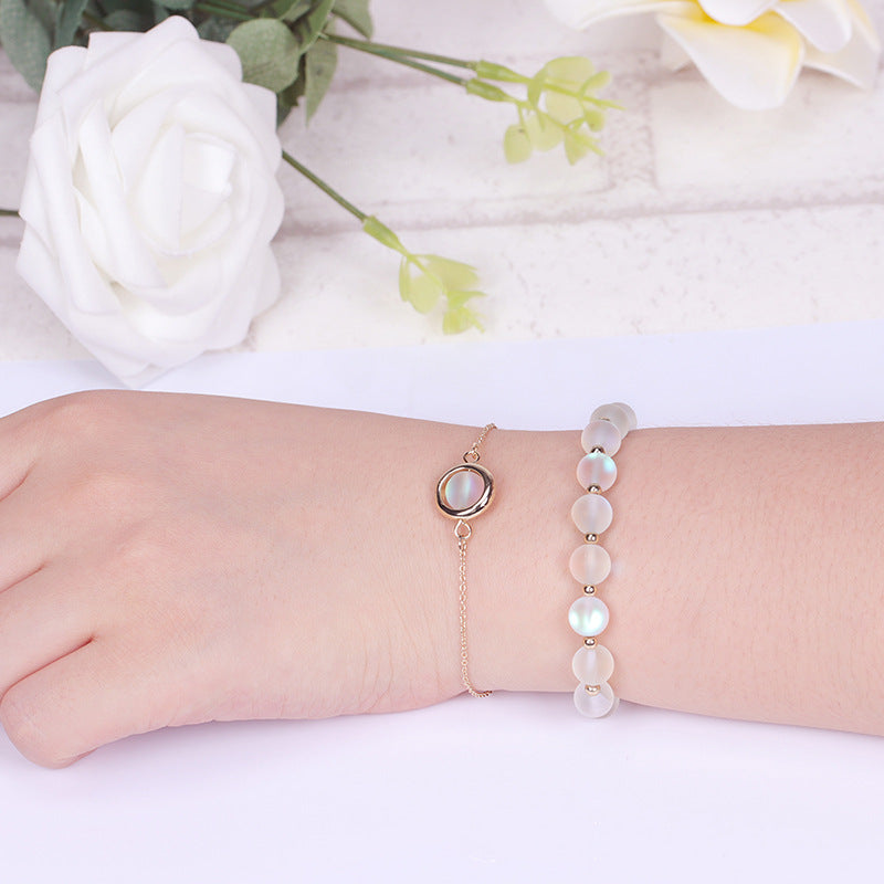 Bracelet positif en cristal de quartz fraise et pierre de soleil Buddha Stones