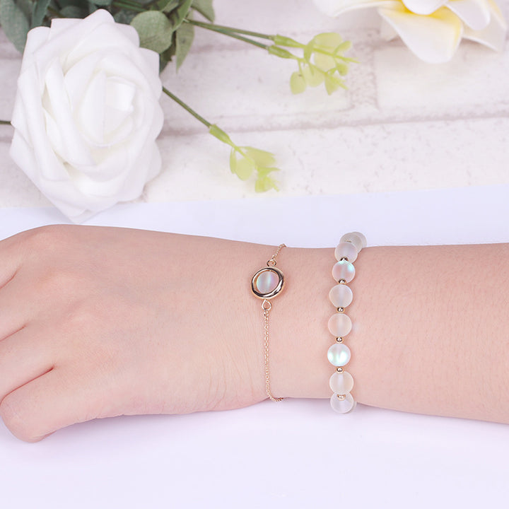 Bracelet positif en cristal de quartz fraise et pierre de soleil Buddha Stones