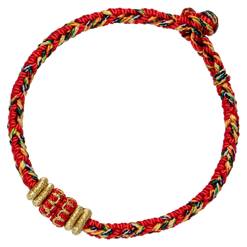 Bracelet en corde tressée fait main en Buddha Stones du zodiaque chinois du Tibet