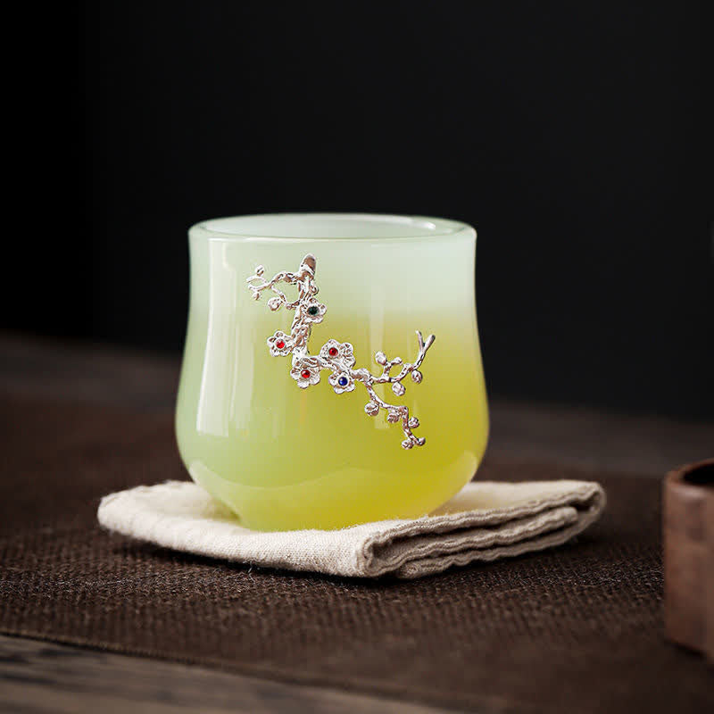 Tasse à thé en céramique Buddha Stones Lotus Dragon Phoenix Flower