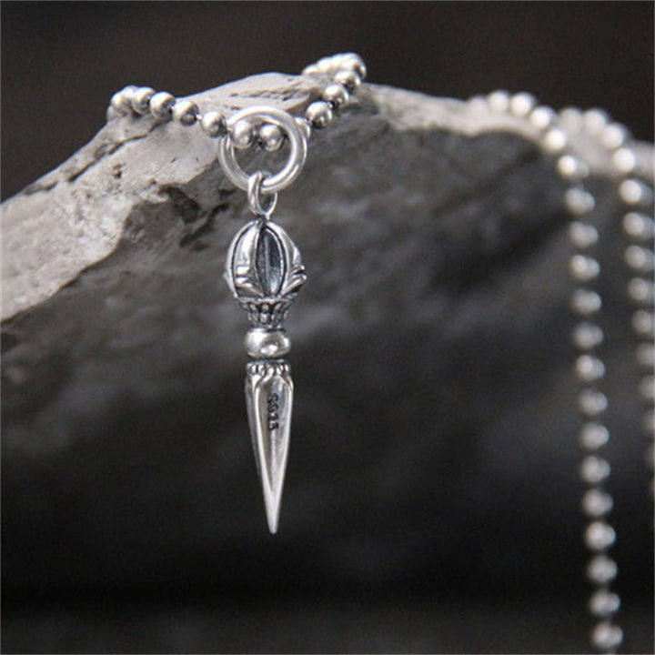 Collier pendentif force puissance spirituelle Dorje Vajra en argent sterling 925 Buddha Stones