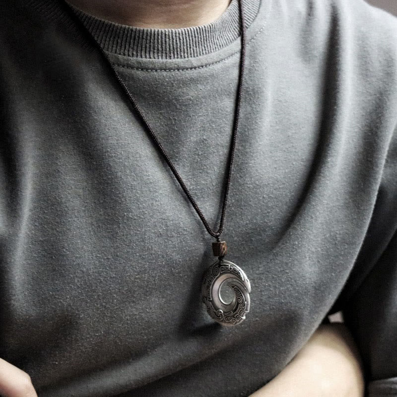 Collier pendentif porte-bonheur en cuivre avec Buddha Stones pour améliorer la chance
