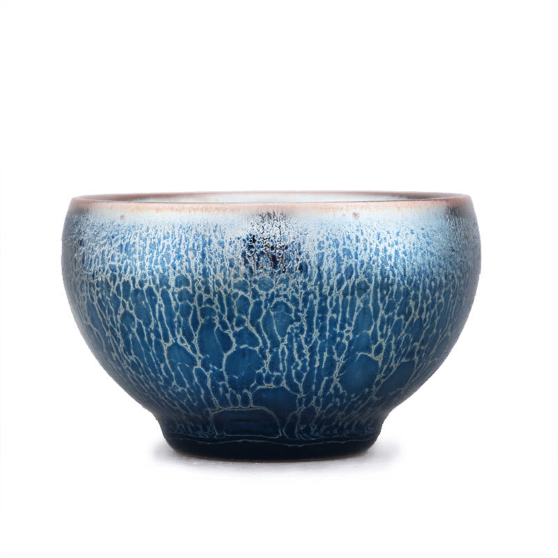 Tasse à thé en céramique chinoise Jianzhan à motif d'écailles de dragon et de Buddha Stones faites à la main, tasse à thé Tenmoku Kung Fu