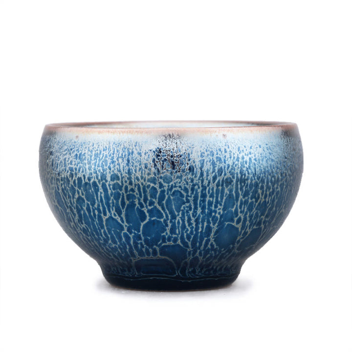 Tasse à thé en céramique chinoise Jianzhan à motif d'écailles de dragon et de Buddha Stones faites à la main, tasse à thé Tenmoku Kung Fu