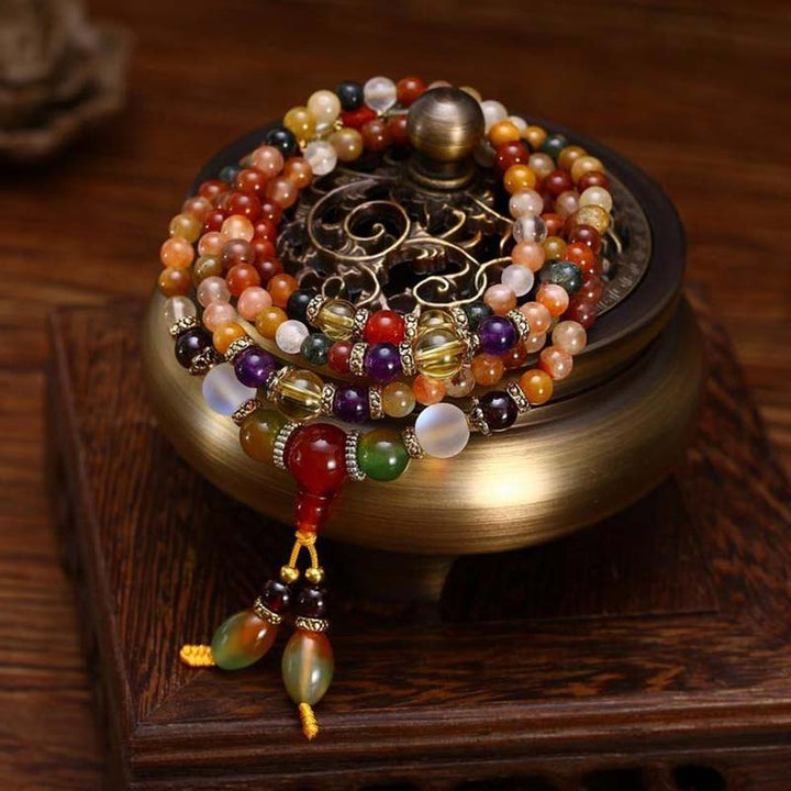 Bracelet Mala de guérison en 108 quartz de Buddha Stones