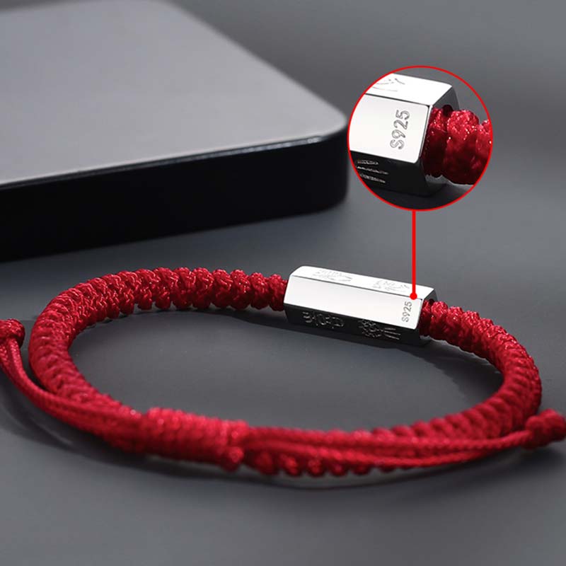 Bracelet en argent sterling 925 avec gravure de lettres de Buddha Stones et bénédiction - image 6