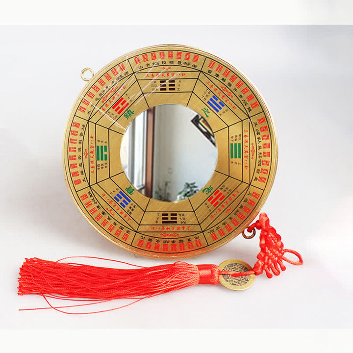 Carte Feng Shui Bagua Pièce de cuivre Nœud chinois Carte énergétique d'équilibre