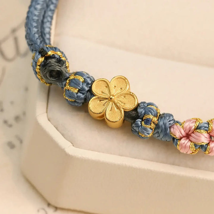 Bracelet de richesse à motif de fleur de pêcher