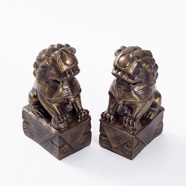 Lot de 2 statues de lion en résine pour décoration de maison ou de bureau - image 9