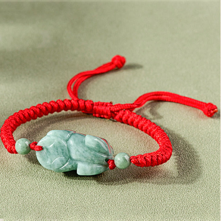Bracelet tressé en jade naturel fait main avec Buddha Stones et protection PiXiu King Kong