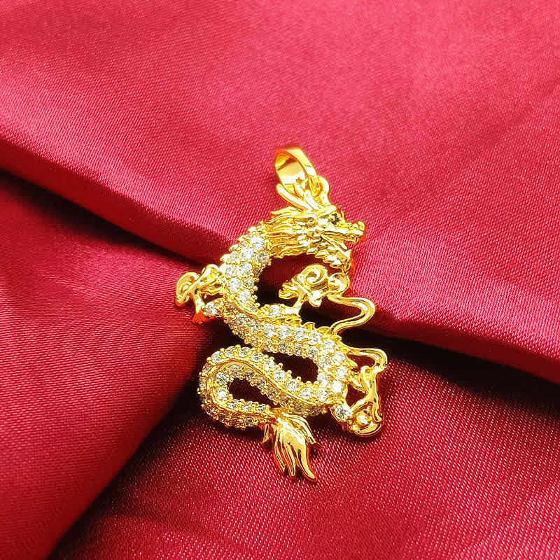 Collier pendentif protection dragon en or Buddha Stones - image 8