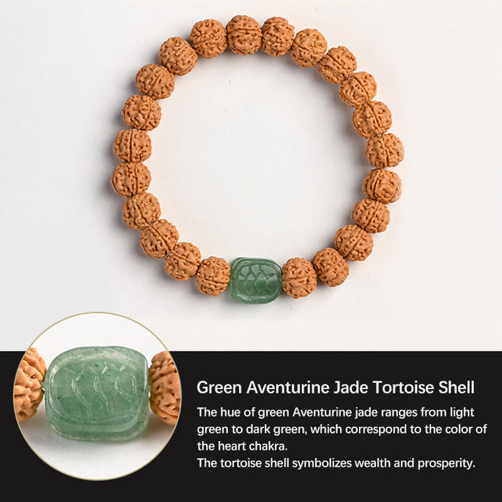 Bracelet de richesse et de bon augure en Buddha Stones tibétaines Rudraksha Bodhi Seed
