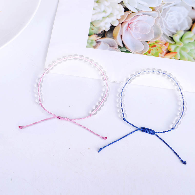 Bracelet réglable en perles de verre tressées faites à la main