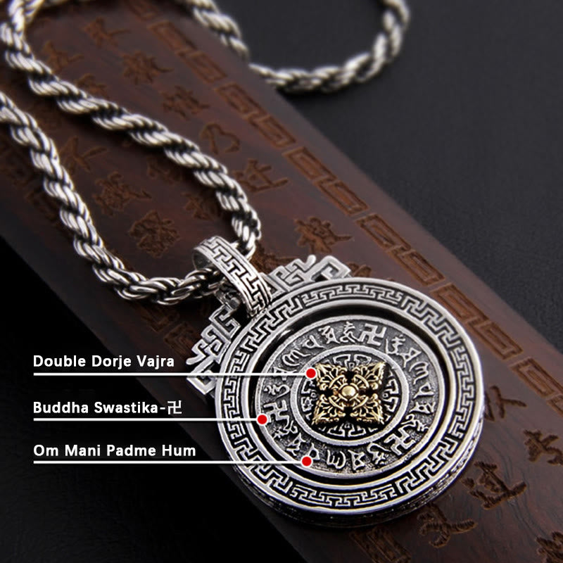 Buddha Stones Om Mani Padme Hum Double Dorje Vajra rotatif Pureté Paix - image 10
