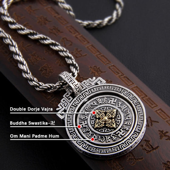 Buddha Stones Om Mani Padme Hum Double Dorje Vajra rotatif Pureté Paix - image 10