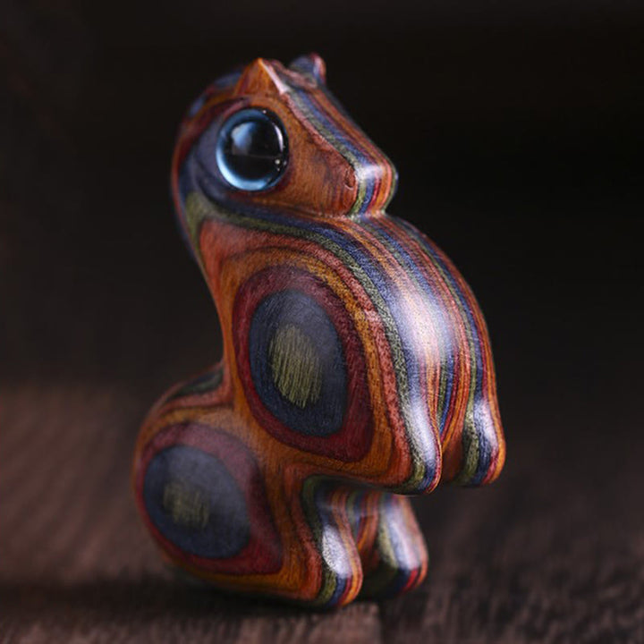 Buddha Stones Petite Feuille Bois de Santal Rouge Bois de Santal Vert Mini Cheval Porte-Bonheur Protection Décoration