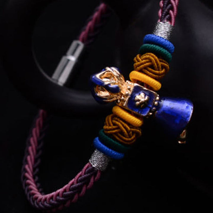 Bracelet tibétain fait main en corde Dorje Vajra à huit fils