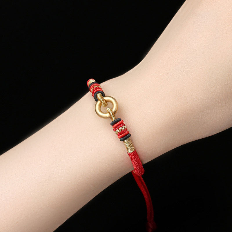 Bracelet Feng Shui porte-bonheur en corde rouge pour couple avec Buddha Stones