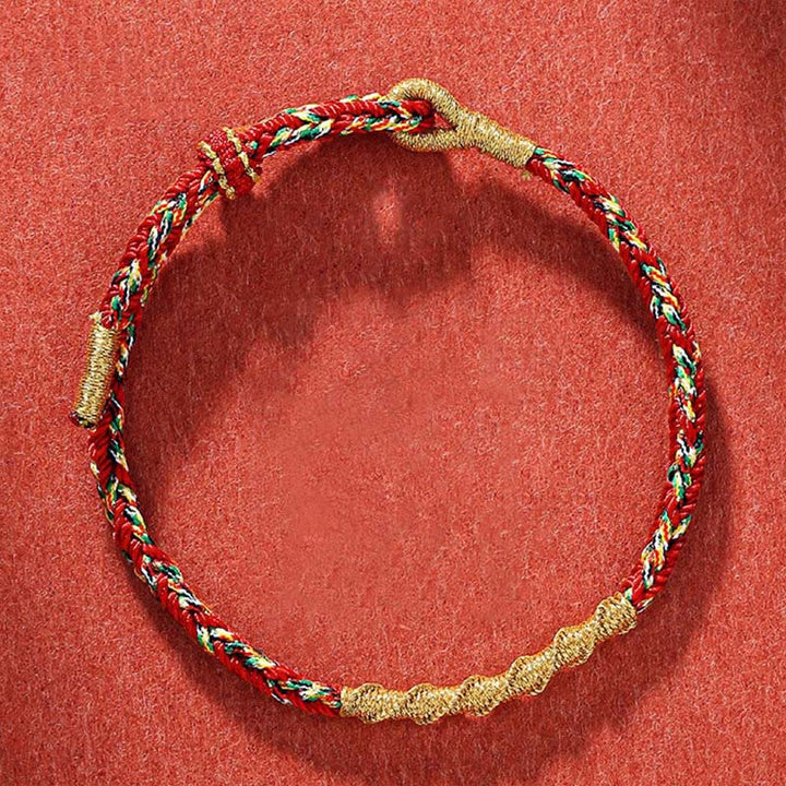 Bracelet tressé en Buddha Stones fait à la main avec symbole du zodiaque chinois et protection du Bouddha