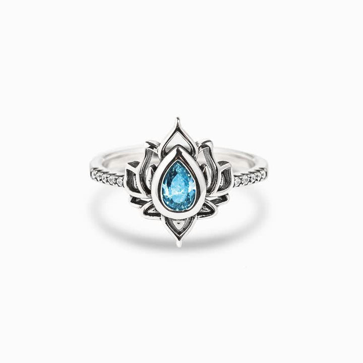 Bague de protection en argent sterling Buddha Stones et zircone