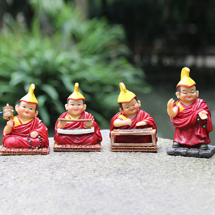 Buddha Stones peintes à la main, figurines de lama tibétaines sculptées, décoration créative pour la maison, le bureau ou la voiture