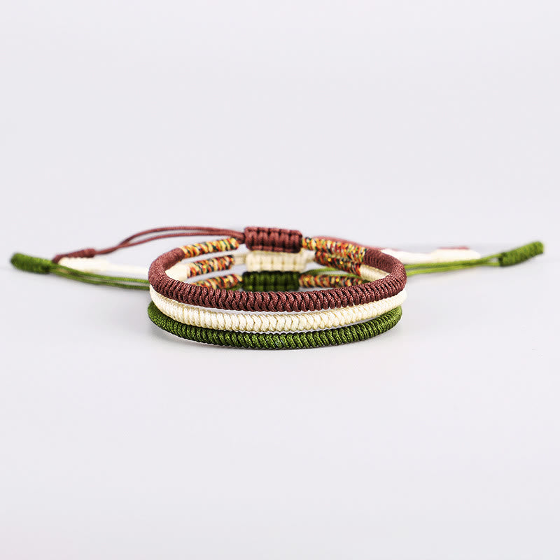 Bracelet tibétain fait main avec Buddha Stones, 3 pièces, multicolore, nœud porte-bonheur King Kong