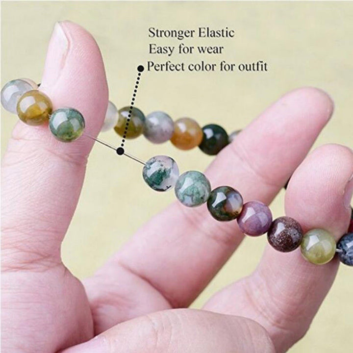 Bracelet de yoga porte-bonheur en perles d'agate indiennes Buddha Stones