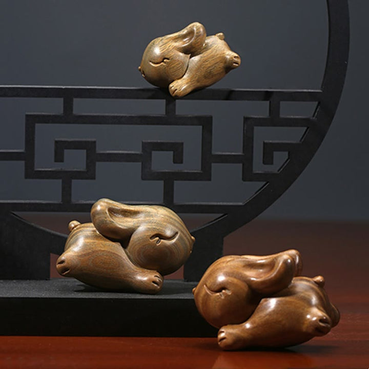 Buddha Stones de Santal Vert Petit Mini Lapin Mignon Lapin Décorations de Paix - image 14