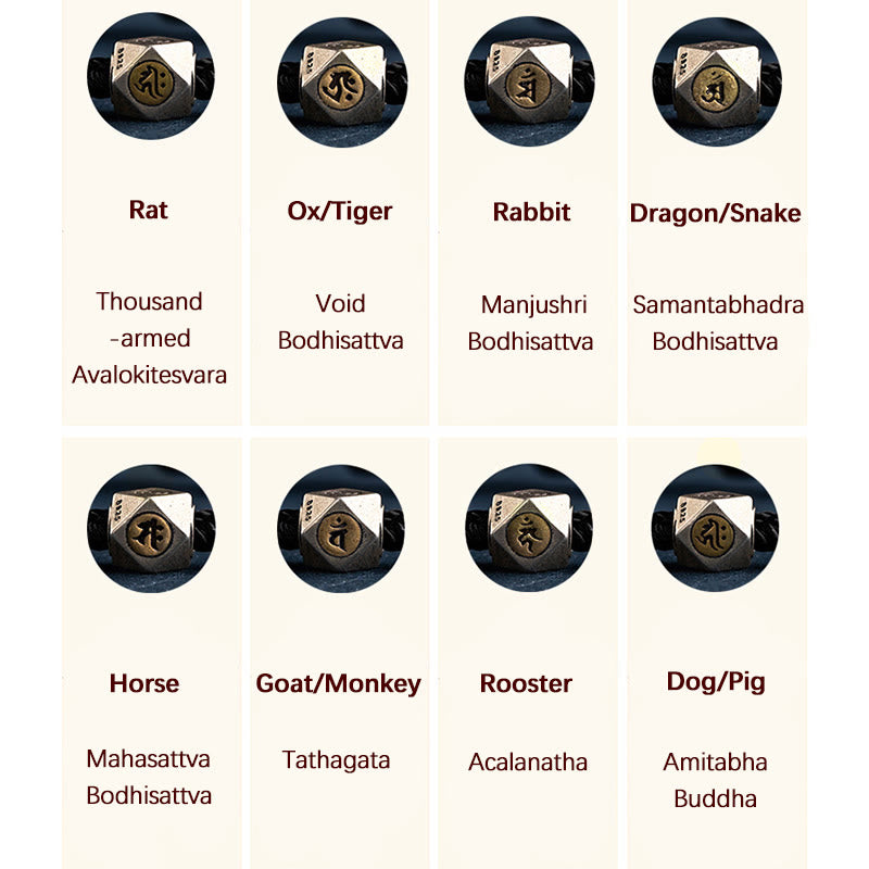 Bracelet tressé en argent sterling 925 fait à la main avec Buddha Stones et symbole du zodiaque chinois - image 9