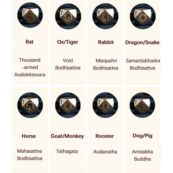 Bracelet tressé en argent sterling 925 fait à la main avec Buddha Stones et symbole du zodiaque chinois - image 9