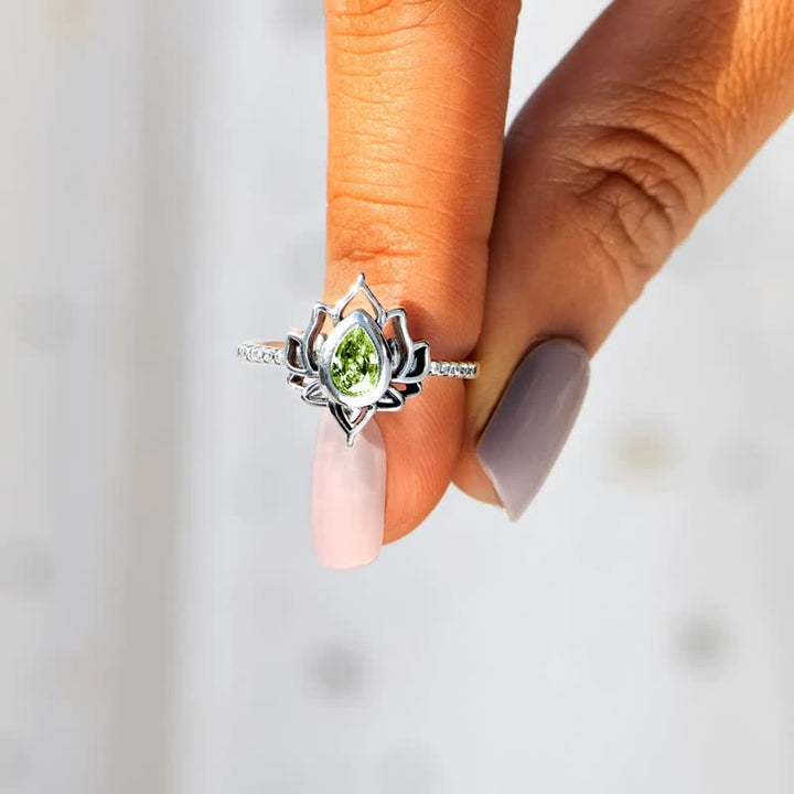 Bague de protection en argent sterling Buddha Stones et zircone