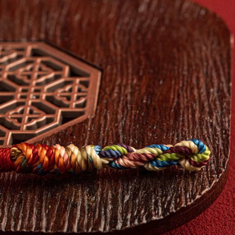 Bracelet porte-bonheur multicolore Buddha Stones « Que vous soyez en bonne santé et heureux »