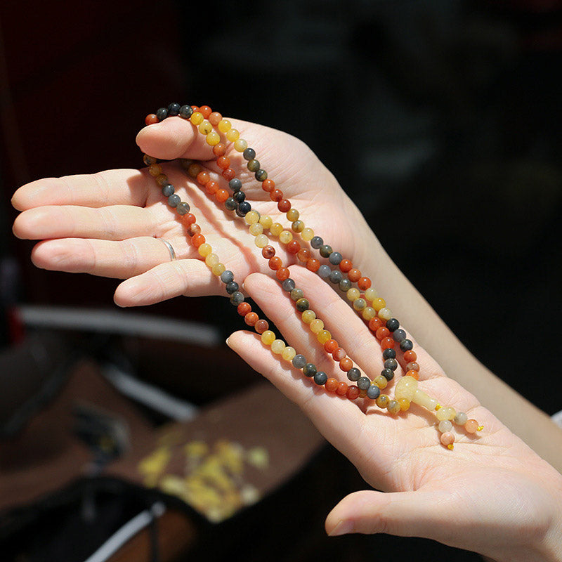 Bracelet Mala de protection en agate rouge naturelle de 108 Buddha Stones