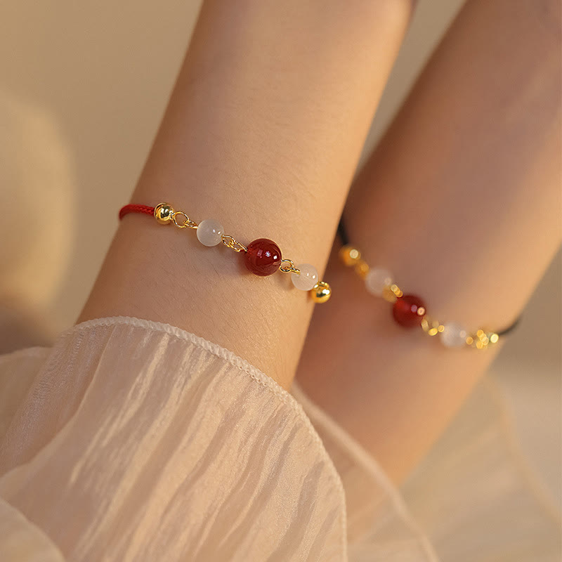 Bracelet de confiance tressé en agate rouge œil de chat avec Buddha Stones - image 10