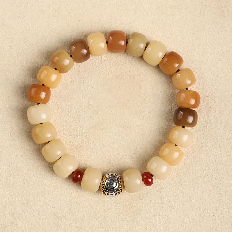 Buddha Stones Graine de Bodhi Naturelle Le Seigneur de la Forêt des Cadavres Bracelet de Sagesse Om Mani Padme Hum