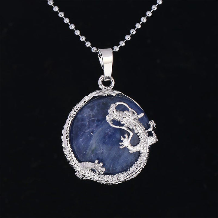 Collier pendentif en cristal de quartz naturel avec énergie de guérison et dragon chinois en Buddha Stones - Sodalite - image 19