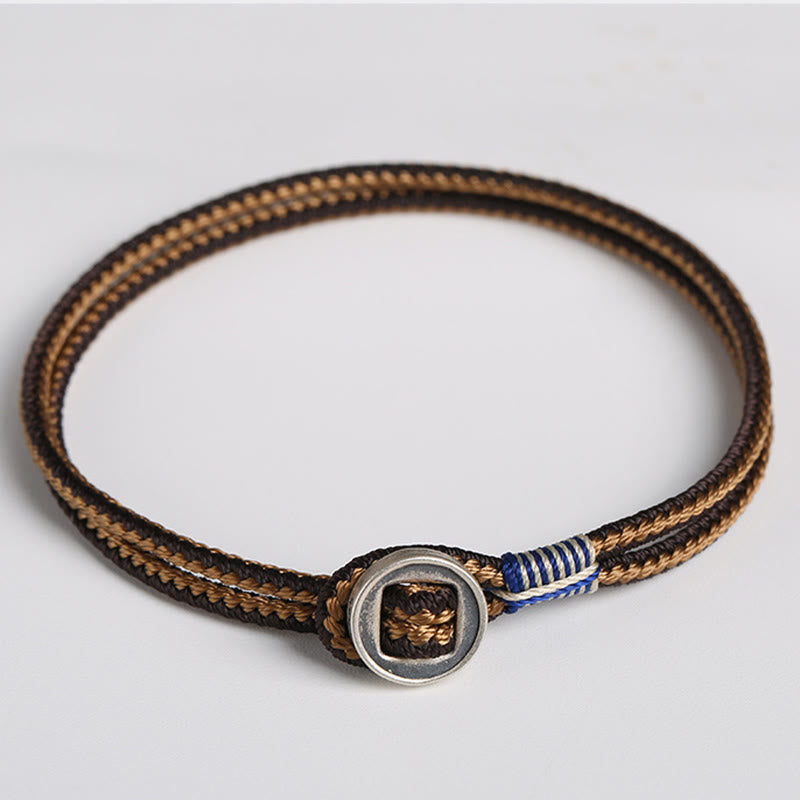 Bracelet en argent sterling 925 avec protection de bouton fait main et Buddha Stones