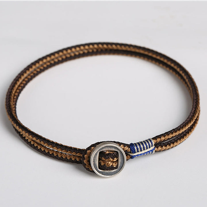 Bracelet en argent sterling 925 avec protection de bouton fait main et Buddha Stones
