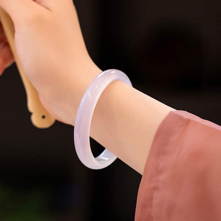 Bracelet jonc harmonieux en Buddha Stones en calcédoine naturelle