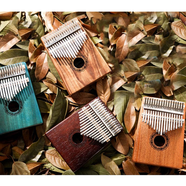 Piano à pouce Kalimba 17 touches Buddha Stones en bois d'acajou, acacia, noyer, piano à doigts portable