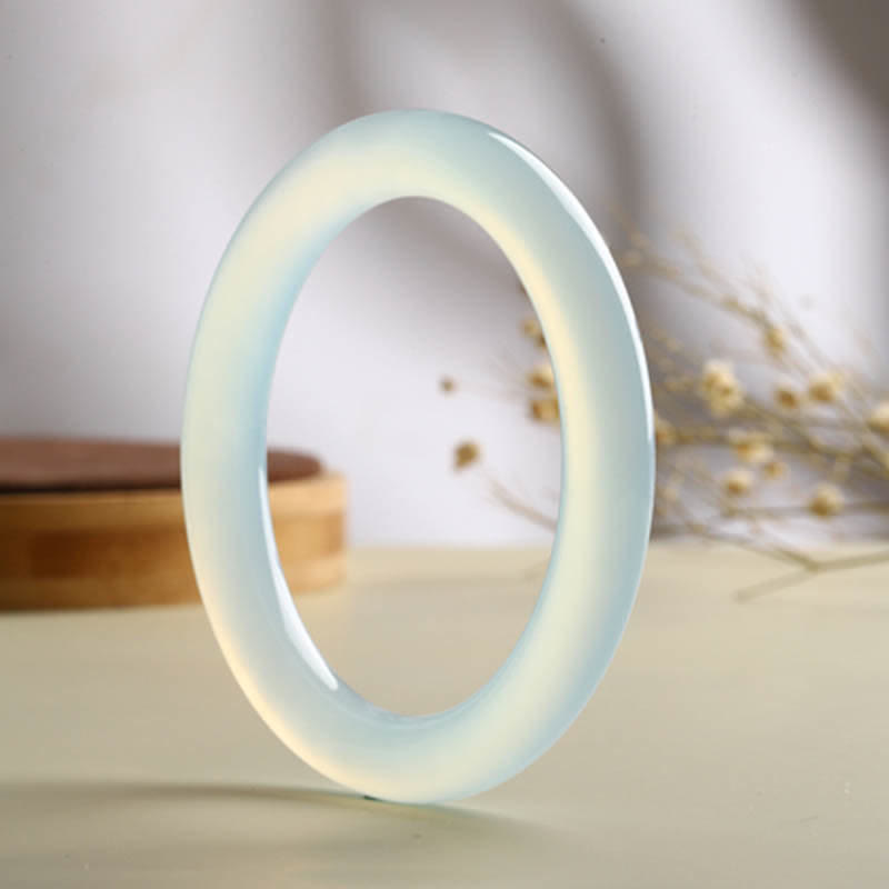 Bracelet jonc de sérénité en aigue-marine naturelle