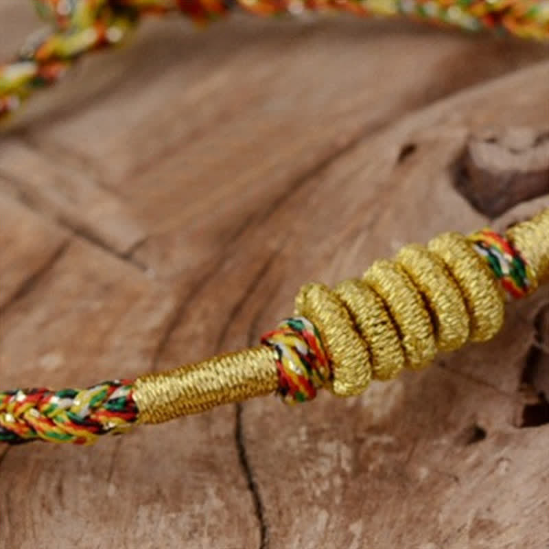 Bracelet tressé de protection de nœud King Kong coloré fait main en Buddha Stones
